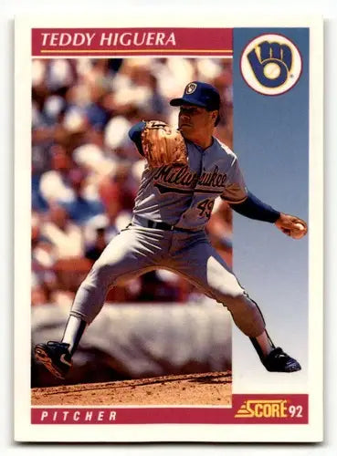 1992 Score #126 Teddy Higuera Milwaukee Brewers Baseball Cards EX/NM ID:60471 - Baseball Cards