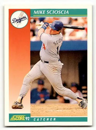 1992 Score #226 Mike Scioscia Los Angeles Dodgers Baseball Cards EX/ ID:60475 - Baseball Cards
