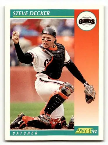 1992 Score #317 Steve Decker San Francisco Giants Baseball Cards EX/ ID:60455 - Baseball Cards