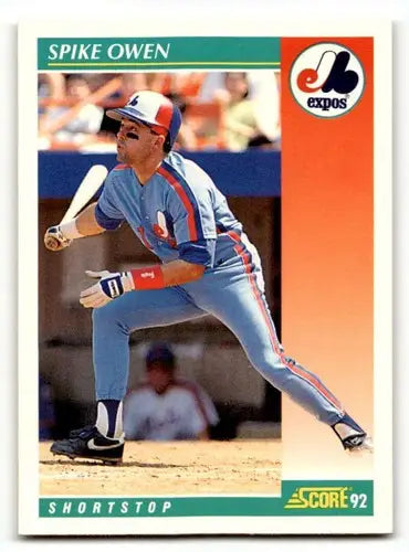 1992 Score #323 Spike Owen Montreal Expos Baseball Cards EX/NM ID:60481 - Baseball Cards
