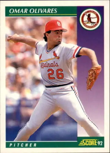 Omar Olivares 1992 Score #334 baseball card with original gloss, Simply Sandoval