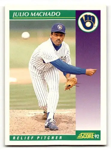 1992 Score #353 Julio Machado Milwaukee Brewers Baseball Cards EX/NM ID:60448 - Baseball Cards