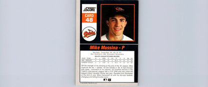 Mike Mussina baseball card from 1992 Score 90’s Impact Players trading cards