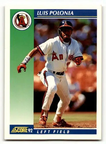 1992 Score #68 Luis Polonia California Angels Baseball Cards EX/NM ID:60467 - Baseball Cards