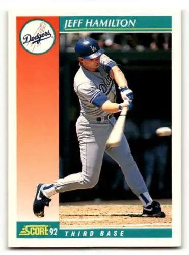 Original gloss Jeff Hamilton Los Angeles Dodgers baseball card 1992 Score #684
