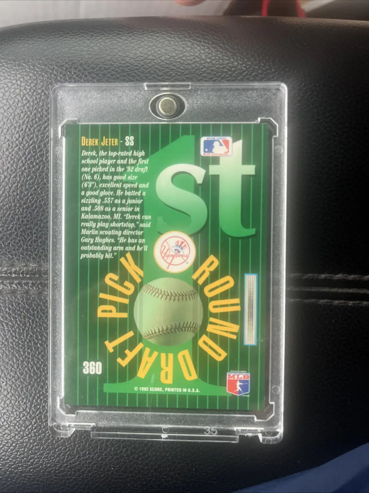 Derek Jeter 1992 Score Select #360 Rookie Card HOF collectible baseball card