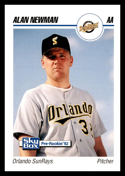 Baseball card of Alan Newman in a white Orlando Sun Rays uniform, number 3