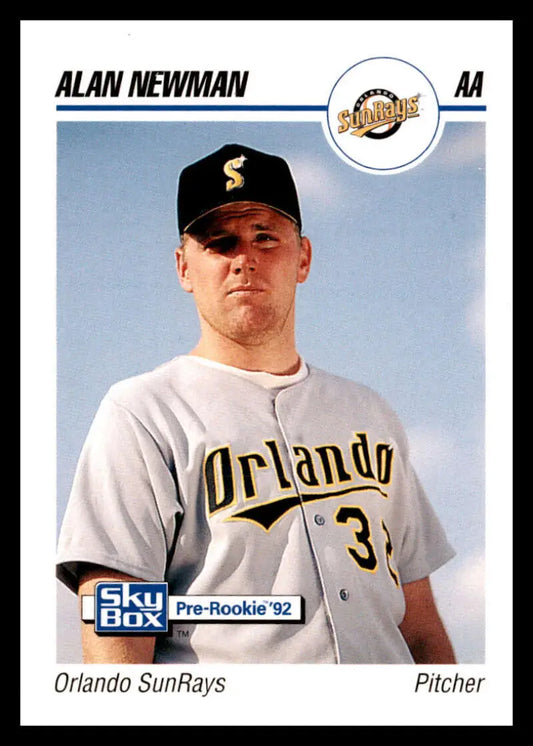 Baseball card of Alan Newman in a white Orlando Sun Rays uniform, number 3