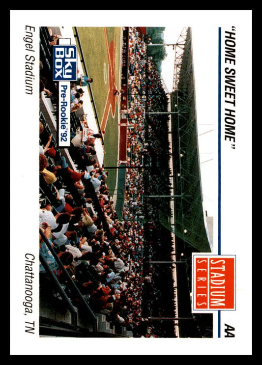 Chattanooga Lookouts baseball card featuring Engel Stadium, 1992 Skybox AA #299