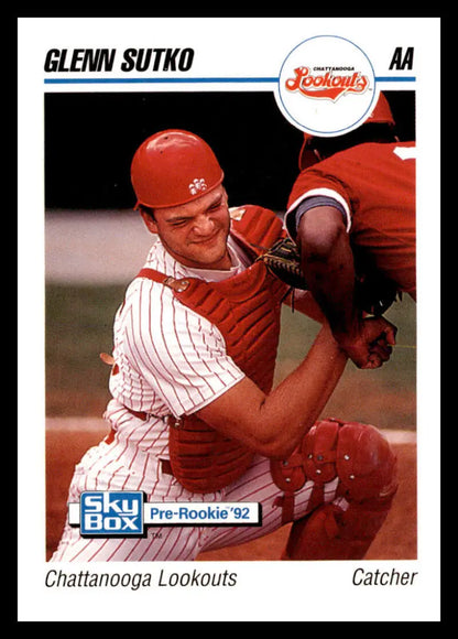 Baseball card of Glenn Sutko in Chattanooga Lookouts pinstriped uniform