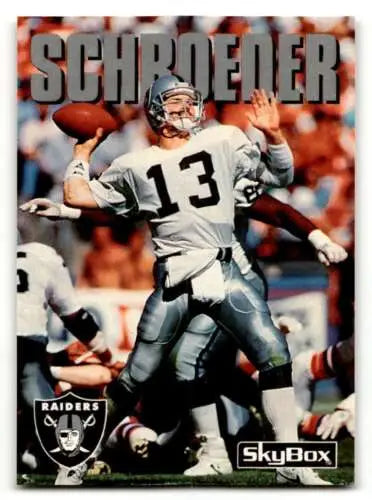 1992 SkyBox Impact #186 Jay Schroeder Los Angeles Raiders Football Card Original Gloss