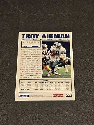 Troy Aikman football card from Skybox Impact 1992, a Troy Aikman trading card image