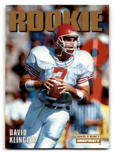 1992 SkyBox Impact #323 David Klingler rookie card original gloss Cincinnati Bengals