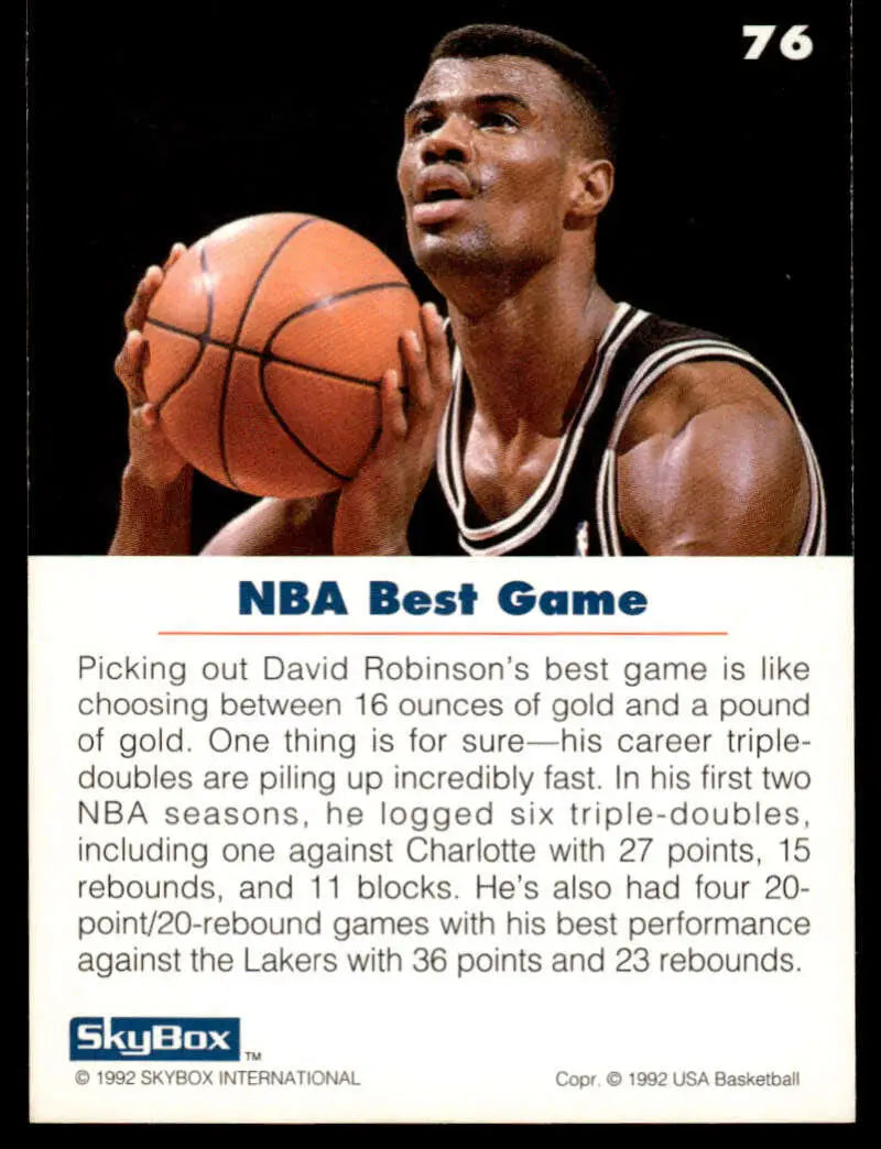 David Robinson in black and white jersey shooting ball for USA Basketball Card