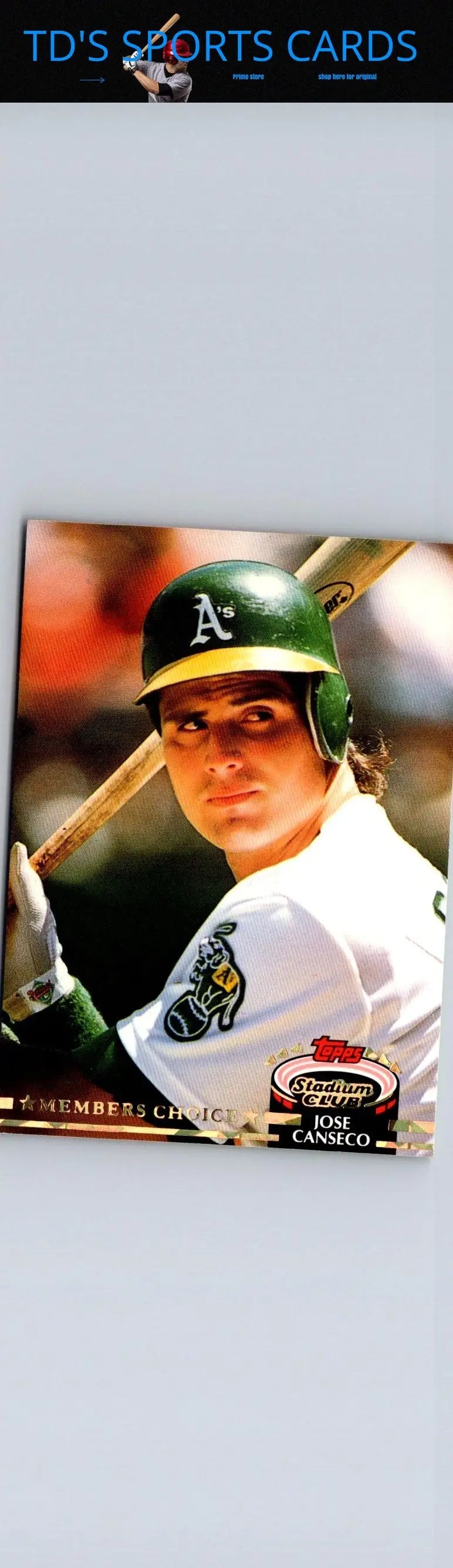 Jose Canseco baseball card from 1992 Stadium Club featuring Jose Canseco