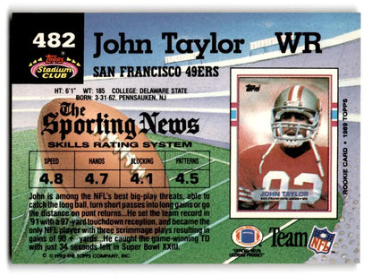 1992 Stadium Club #482 John Taylor - Trading Cards