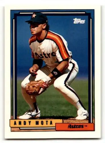Andy Mota Houston Astros baseball card featuring original gloss, 1992 Topps #214
