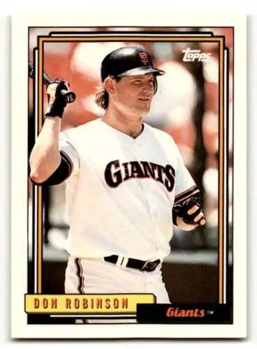Don Robinson San Francisco Giants baseball card with original gloss from 1992 Topps