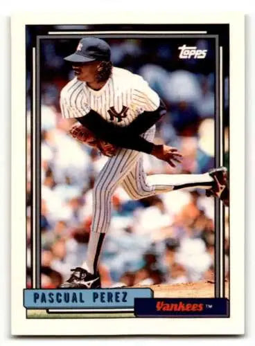 Pascual Perez 1992 Topps #503 New York Yankees Baseball Card with original gloss