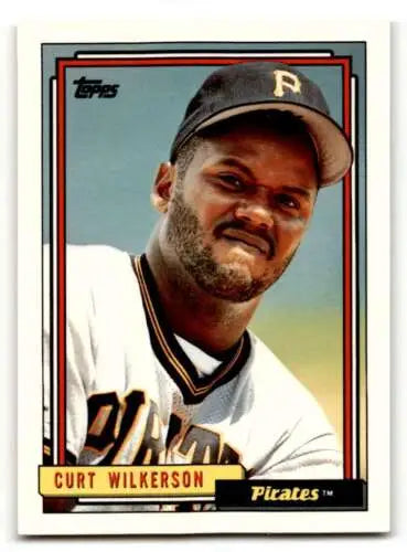Baseball card of Curt Wilkerson Pittsburgh Pirates in original gloss white uniform
