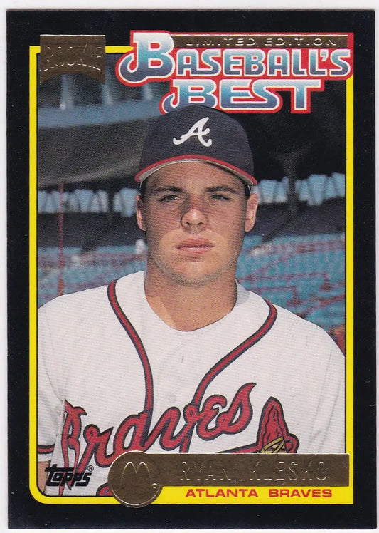 Ryan Klesko RC baseball card from 1992 Topps McDonald’s Baseball’s Best featuring Atlanta Braves