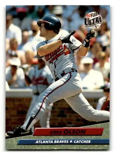 Greg Olson Atlanta Braves baseball card 1992 Ultra #166 original gloss NM condition