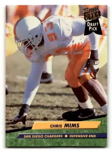 1992 Ultra #437 Chris Mims San Diego Chargers Football Card with original gloss
