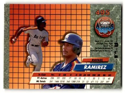 1992 Ultra #495 Rafael Ramirez Houston Astros Baseball Card in original gloss condition
