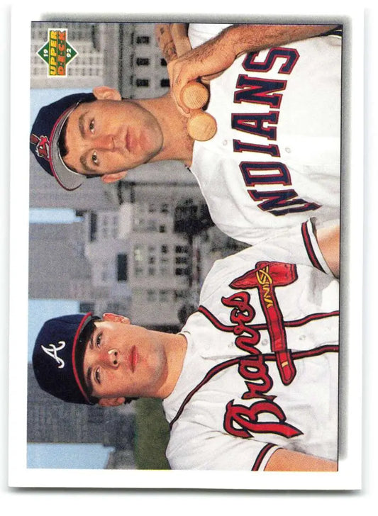 Baseball card featuring Jim Thome and Ryan Klesko in Cleveland Indians and Atlanta Braves uniforms