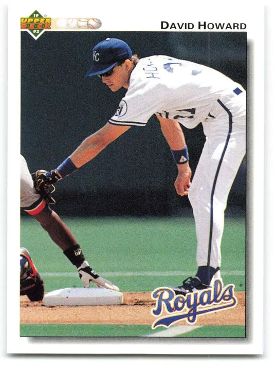 Kansas City Royals Baseball Card of David Howard fielding at first base