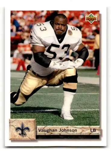 Vaughan Johnson 1992 Upper Deck football card featuring the Orleans Saints in original gloss