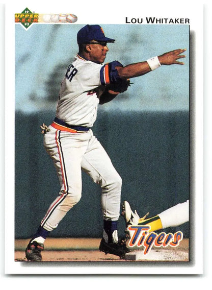 Lou Whitaker 1992 Upper Deck baseball card of Detroit Tigers player in action