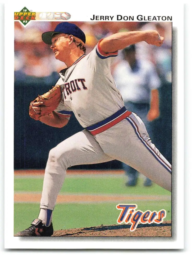 Jerry Don Gleaton delivering a pitch for the Detroit Tigers in white uniform