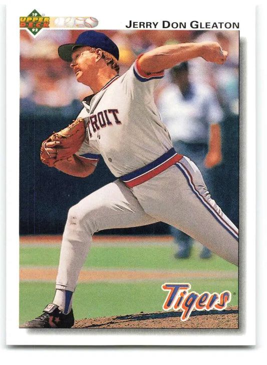 Jerry Don Gleaton delivering a pitch for the Detroit Tigers in white uniform