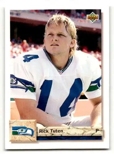 Rick Tuten Seattle Seahawks football card 1992 Upper Deck original gloss collectible