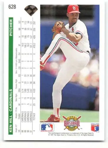 1992 Upper Deck #628 Ken Hill baseball card with original gloss, NM-MT condition