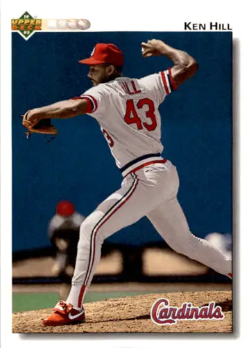 Ken Hill baseball card from 1992 Upper Deck featuring original gloss, Cardinals ID:45970