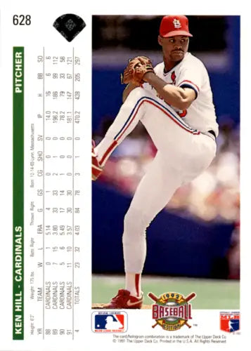 1992 Upper Deck #628 Ken Hill NM-MT Cardinals baseball card with original gloss