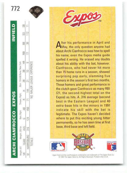 Baseball card back displaying statistics for Mark Clark of the Louis Cardinals