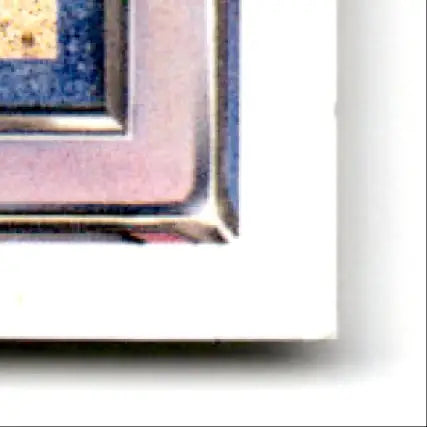 Corner of framed artwork with blue and gold border for 1992 Upper Deck Football Sean Gilbert card