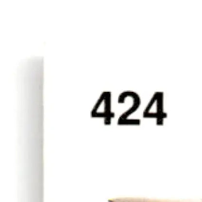 Black numerical digits 424 on white background for Upper Deck Football Sean Gilbert card