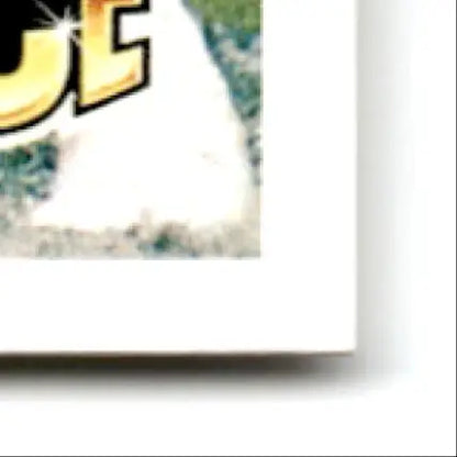 Close-up of white pet in grass with shimmering golden L for 1992 Upper Deck Football Sean Gilbert card