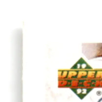 Part of an Upper Deck 1992 football trading card box featuring Sean Gilbert RC Los Angeles Rams