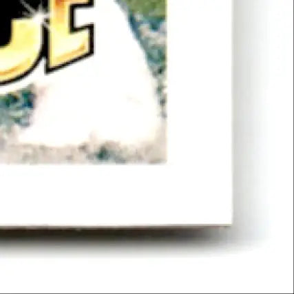 Corner of framed poster with golden text from 1992 Upper Deck Football Sean Gilbert RC