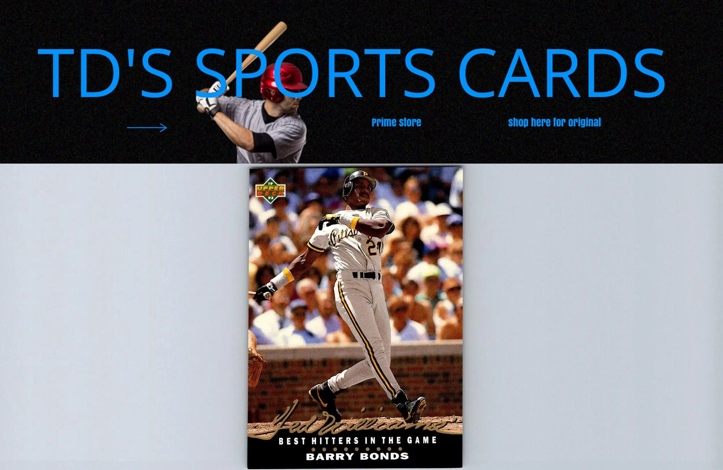 Barry Bonds baseball card from 1992 Upper Deck #T2 Ted Williams’ Best collection