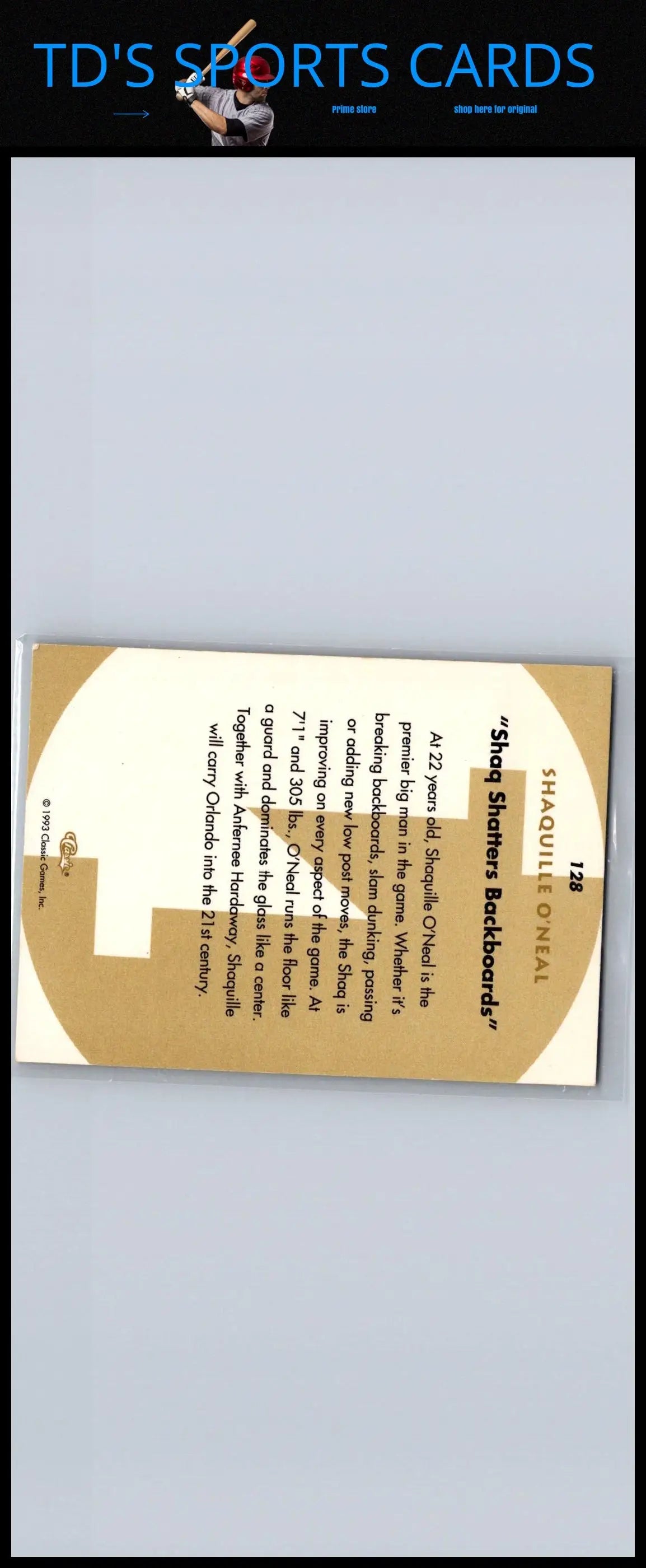 Shaquille O’Neal basketball card from 1993-94 Classic Images Four Sport #128