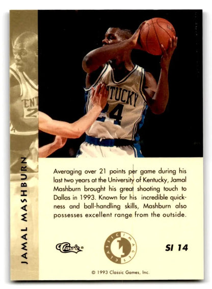 1993-94 Classic Images Four Sport #SI 14 Jamal Mashburn Sudden Impact - Trading Card