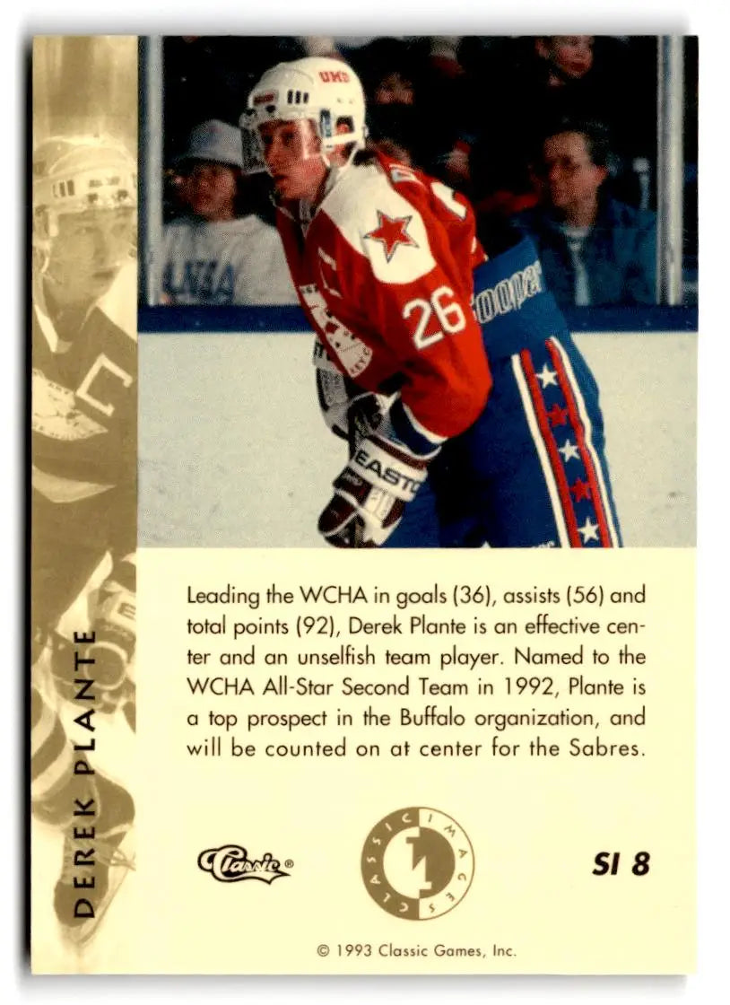 1993-94 Classic Images Four Sport #SI 8 Derek Plante Sudden Impact - Trading Card