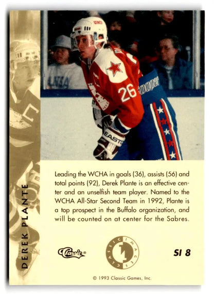 1993-94 Classic Images Four Sport #SI 8 Derek Plante Sudden Impact - Trading Card