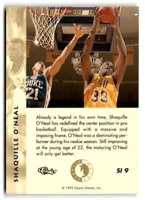 Basketball trading card from Classic Images Four Sport featuring Shaquille O’Neal